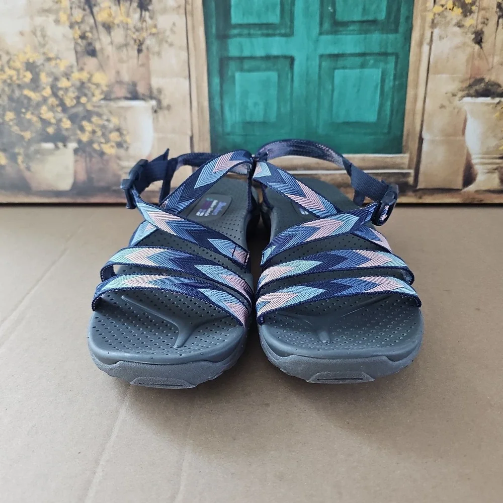 Skechers Reggae Irie Woman's Size 9 Blue Backstrap Sport Sandals